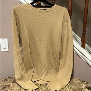 Vince Men’s Long Sleeve Waffle Knit Crew Neck Shirt, M